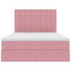 vidaXL Opslag bed met matras met matras Roze 140 x 190 cm Fluweel