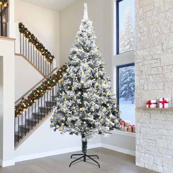 vidaXL Kunst Kerstboom met verlichting met 300 LED Groen 400 cm PVC
