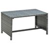 vidaXL 4-delige Loungeset met kussens poly rattan grijs