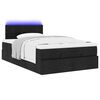 vidaXL Bed poef met matras en LED's 120x190 cm stof zwart