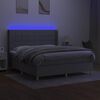vidaXL Boxspring met matras en LED stof lichtgrijs 180x200 cm