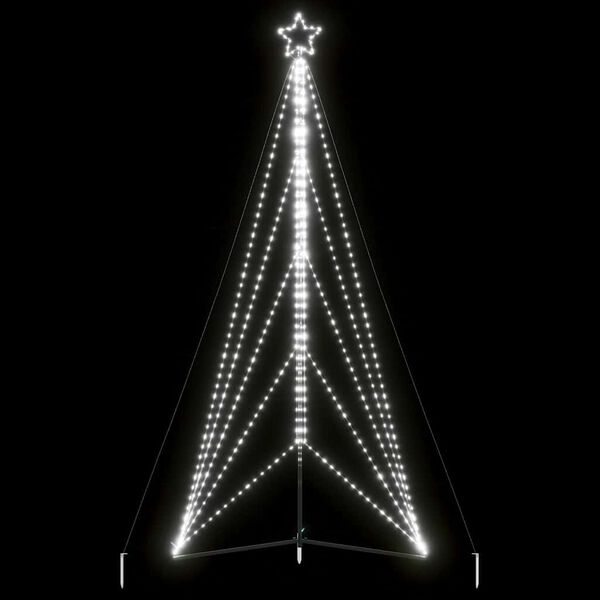vidaXL LED-kerstboom 615 LEDs koud wit 404,5 cm