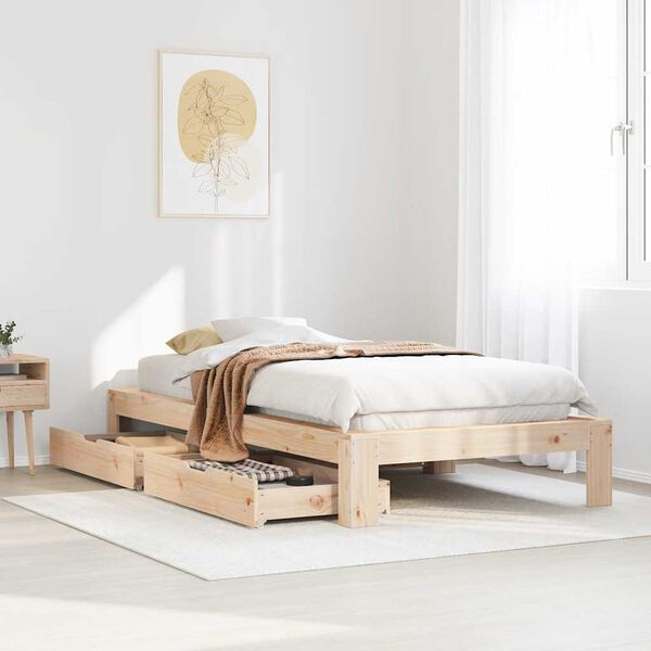 vidaXL Bedframe zonder matras massief grenenhout 90x190 cm