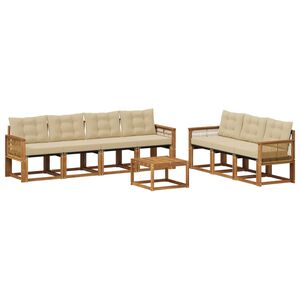 vidaXL Buiten bankenset 8 st Natuurlijk en Beige