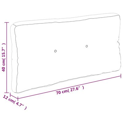 vidaXL Palletkussen 70x40x12 cm stof grijs