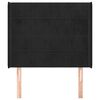 vidaXL Hoofdbord met randen 103x16x118/128 cm fluweel zwart