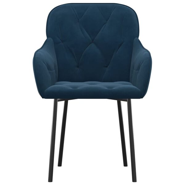 vidaXL Eetkamerstoelen 2 st fluweel blauw