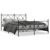 vidaXL Bedframe met hoofd- en voeteneinde metaal zwart 150x200 cm