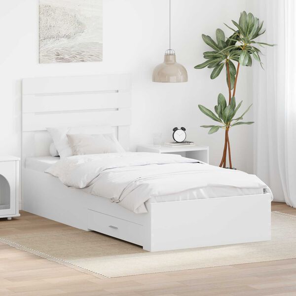 vidaXL Bedframe met lade met hoofdeinde met opslag Bewerkt hout