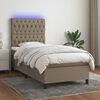 vidaXL Boxspring met matras en LED stof taupe 90x190 cm