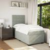 vidaXL Boxspring met matras fluweel lichtgrijs 90x200 cm