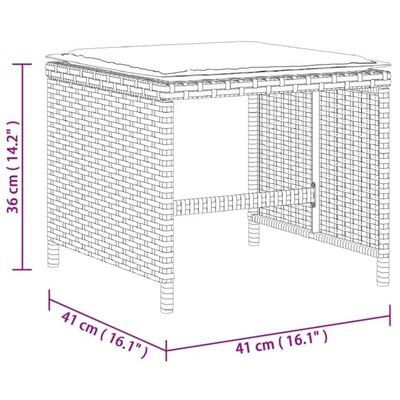 vidaXL 13-delige Tuinset met kussens poly rattan grijs