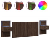 vidaXL Hoofdbord met kastjes 160 cm bewerkt hout bruin eikenkleurig