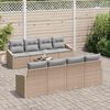 vidaXL Bankstel met kussen met opslag 7 pcs Beige en Grijs poly rattan