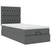 vidaXL Bed poef met matras en LED's stof 80x200 cm donkergrijs