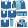 vidaXL Kinderhoogslaper met tunnel 90x200 cm massief grenenhout blauw