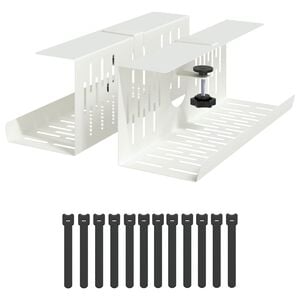vidaXL Kabelgoot voor onder bureau 2 st Wit 35 x 12 x 13 cm Staal