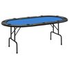 vidaXL Pokertafel voor 10 spelers inklapbaar 207x106x76 cm blauw