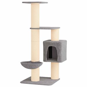 vidaXL Kattenboom met sisal krabpalen Lichtgrijs 137 cm
