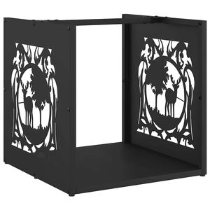 vidaXL Brandhoutrek 40x40x40 cm koudgewalst staal zwart