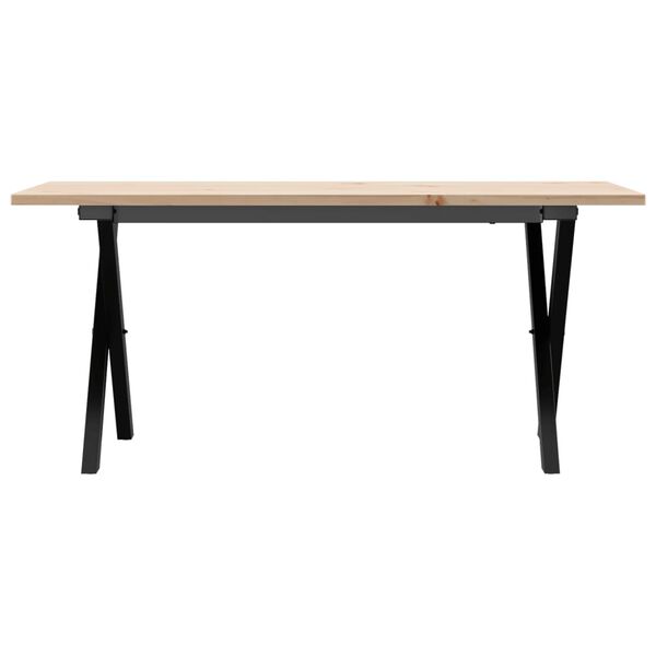 vidaXL Salontafel X-frame 90x40x45 cm massief grenenhout en staal