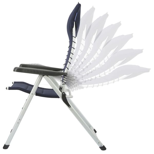 Campart Travel Campingstoelen 2 st Novara 68x43,5x120 cm blauw