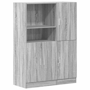 vidaXL 2-delige Keukenkastenset bewerkt hout grijs sonoma eikenkleur