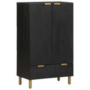 vidaXL Hoge kast 60x33x100 cm bewerkt hout zwart