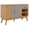 vidaXL Dressoir OLDEN 114x43x73,5 cm massief grenenhout grijs en bruin