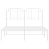 vidaXL Bedframe met hoofdbord metaal wit 150x200 cm