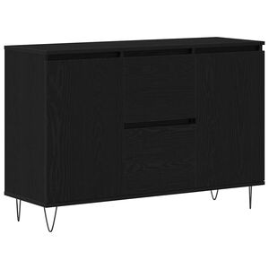 vidaXL Dressoir met lade Zwart Eiken 101,5 x 35 x 70 cm Bewerkt hout