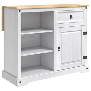 vidaXL Keuken Trolley 2 pcs Wit en Honing Was 112 x 70 x 91,5 cm