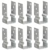 vidaXL Grondankers 6 st 7x6x15 cm gegalvaniseerd staal zilverkleurig