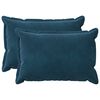 vidaXL Kussensloop 2 pcs HOUTEN Blauw 50 x 70 cm Fluweel