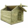 vidaXL Hondenhok voor tuin met opklapbaar dak ge&iuml;mpregneerd grenenhout