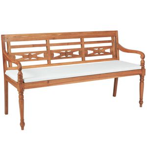 vidaXL Bank Batavia met kussens 150 cm teakhout