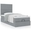 vidaXL Ottoman bed met matras 90x190cm stof lichtgrijs