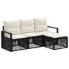 vidaXL Tuinbankenset 4 st Zwart poly rattan