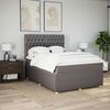 vidaXL Boxspring met matras stof taupe 140x200 cm