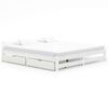 vidaXL Bedframe met 2 lades massief grenenhout wit 200x200 cm