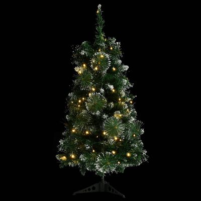 vidaXL Kunstkerstboom met verlichting en standaard 90 cm PVC groen