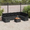 vidaXL Tuin Sofa Set met kussen met opslag 9 pcs Zwart Poly riet