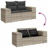 vidaXL 6-delige Loungeset met kussens poly rattan lichtgrijs