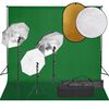 vidaXL Fotostudioset met verlichtingsset, achtergrond en reflector