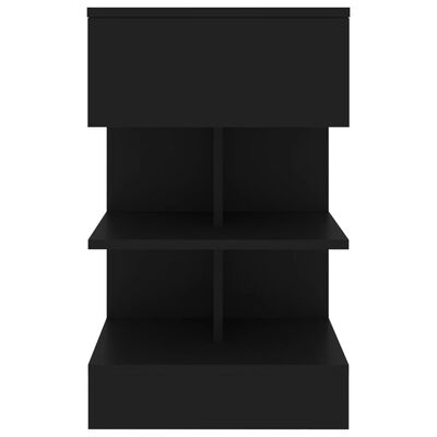 vidaXL Nachtkastjes 2 st 40x35x65 cm spaanplaat zwart