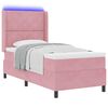 vidaXL Boxspringbed met matras met LED Roze 100 x 200 cm Fluweel
