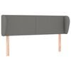 vidaXL Hoofdbord met randen 147x23x78/88 cm stof donkergrijs