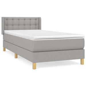 vidaXL Boxspring met matras stof lichtgrijs 80x200 cm