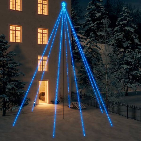 vidaXL LED-kerstboom binnen buiten 1300 LEDs 8 m blauw