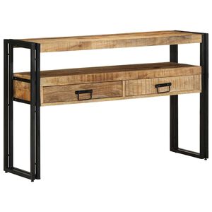 vidaXL Wandtafel met lade Bruin 120 x 33 x 75 cm Massief Mango Hout